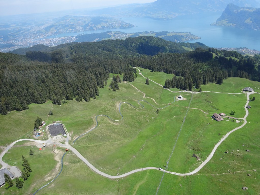 Aerial shot of luge