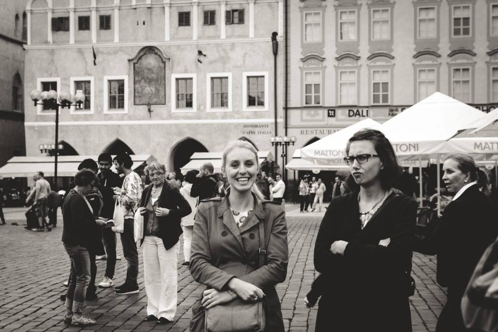 Laughing in the street